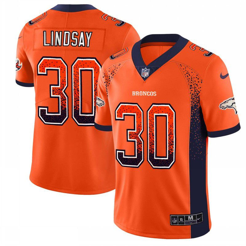 Men Denver Broncos #30 Lindsay Orange Drift Fashion Color Rush Limited NFL Jerseys->houston texans->NFL Jersey